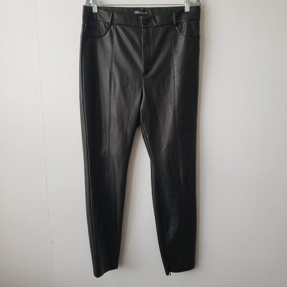 zara high rise faux leather  pants size XXL - Picture 1 of 6